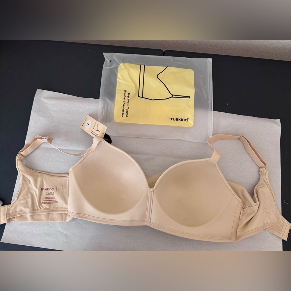 Truekind Supportive Comfort Wireless Shaping Bra Nude/Beige Size Large NWT - Picture 4 of 7